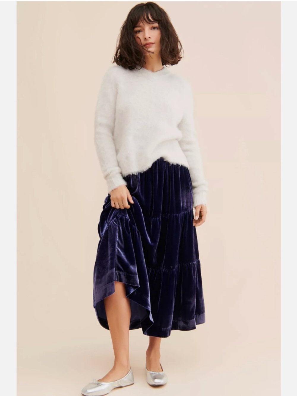 ANTHROPOLOGIE SOMERSET VELVET MAXI SKIRT